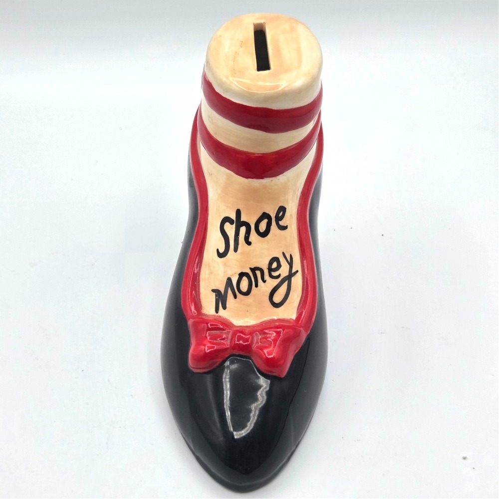 VINTAGE Ceramic Coin Women Shoe Money Piggy‎ Bank By Goods Gallery Inc